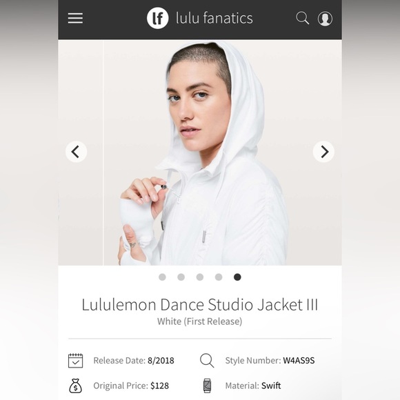 Lululemon Women’s White Dance Studio Jacket Size 12 - Picture 4 of 9